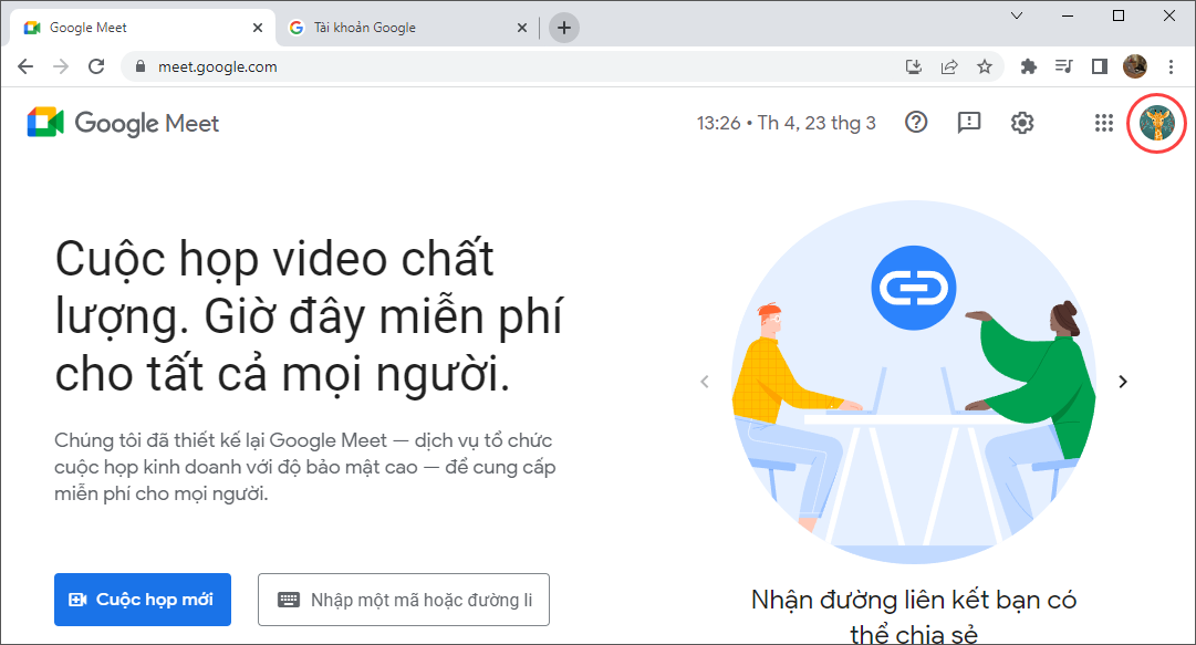 Ngừng thay đổi ảnh hồ sơ trên Google Meet trên máy tính của bạn