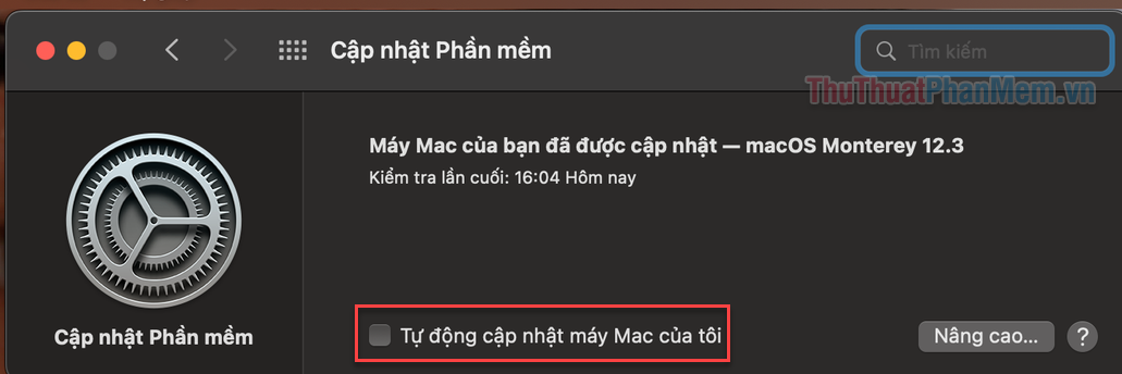 Chọn Tự động cập nhật máy Mac của tôi
