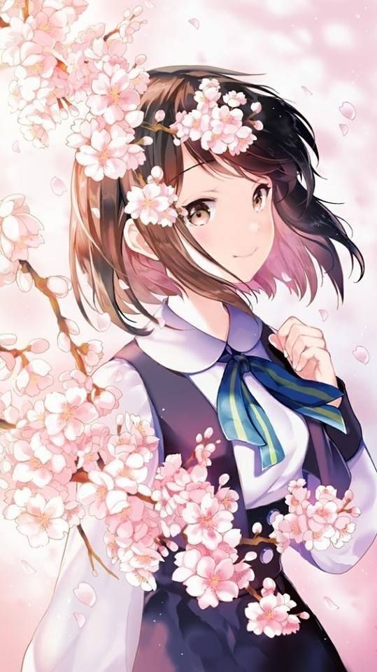 Hình hình ảnh anime phái nữ hoa anh đào
