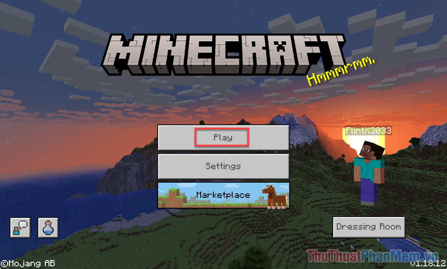 Khởi chạy Minecraft và chọn Play