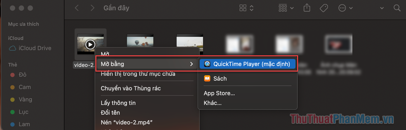 Chọn QuickTime Player