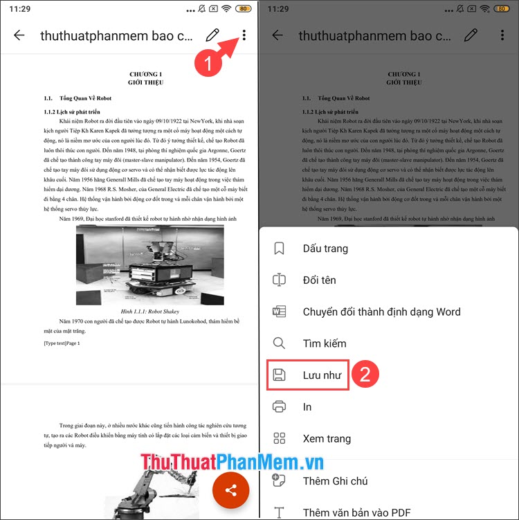 Cách chuyển file Word sang PDF trên điện thoại