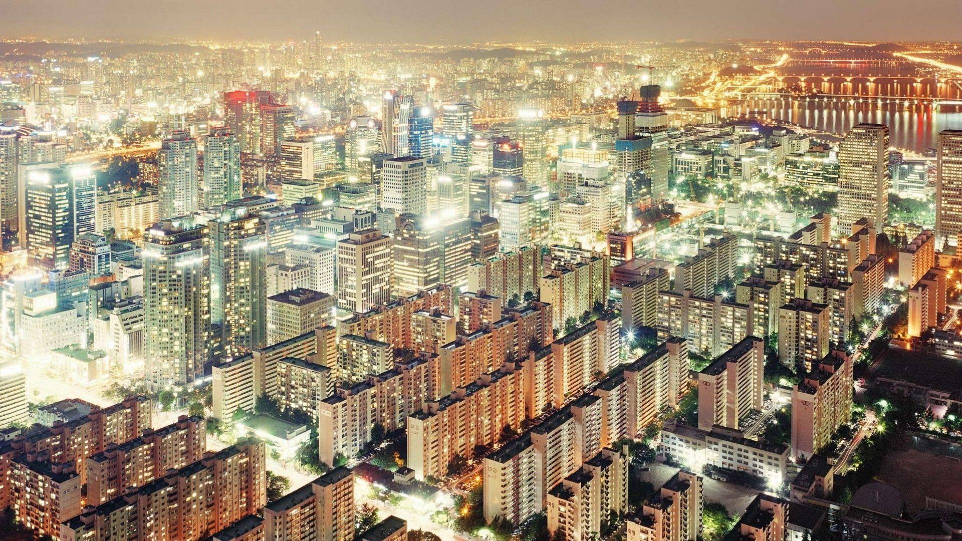 Hình ảnh thành phố của Hàn Quốc rực sáng