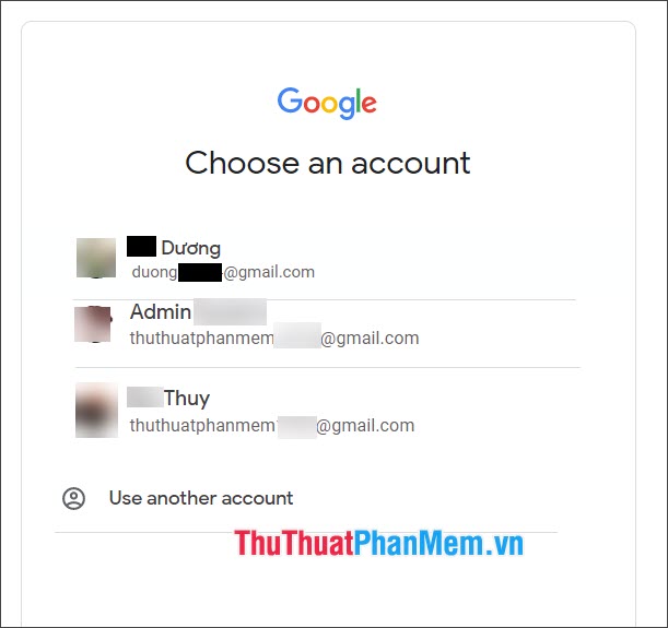 Bạn sẽ nhận được danh sách các tài khoản kèm địa chỉ email