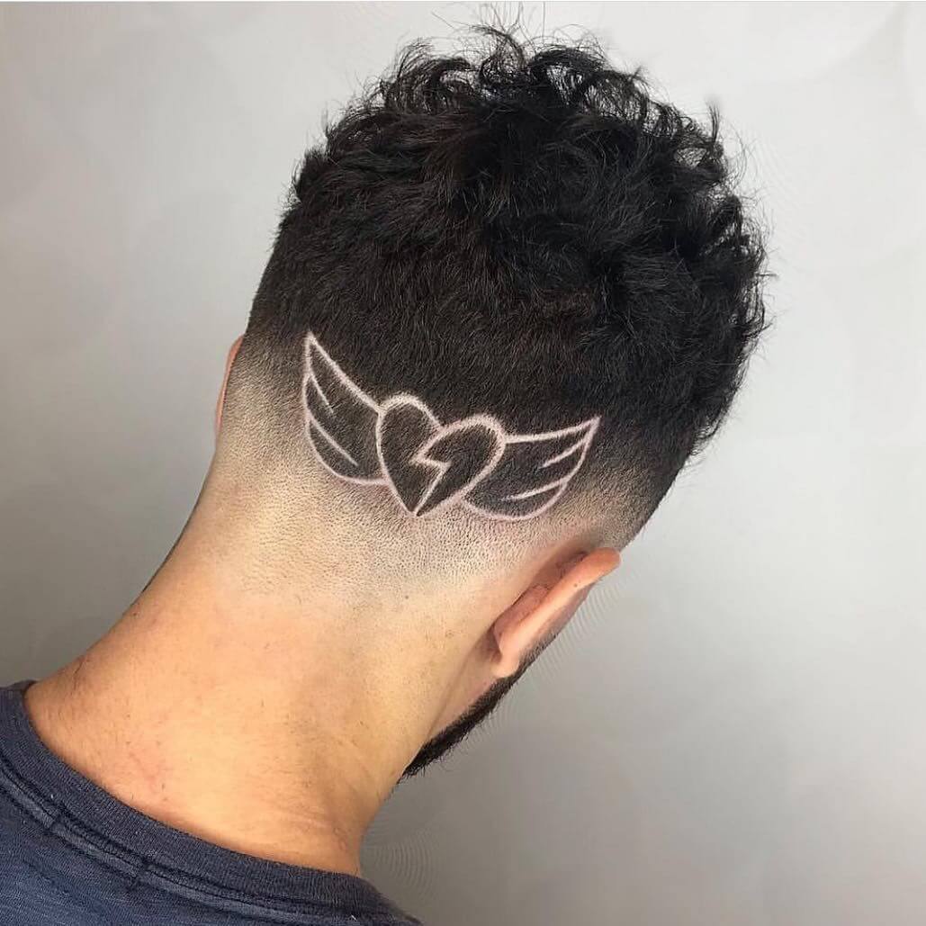Tattoo tóc nam hình đôi cánh