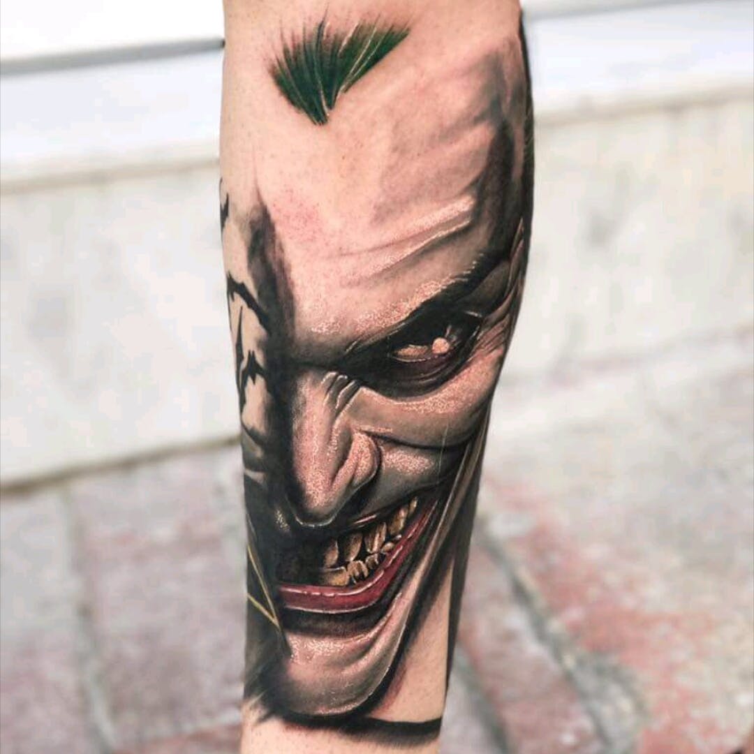 Hình xăm dán phong cách Joker trong phim Biệt đội cảm tử  HolCim  Kênh  Xây Dựng Và Nội Thất