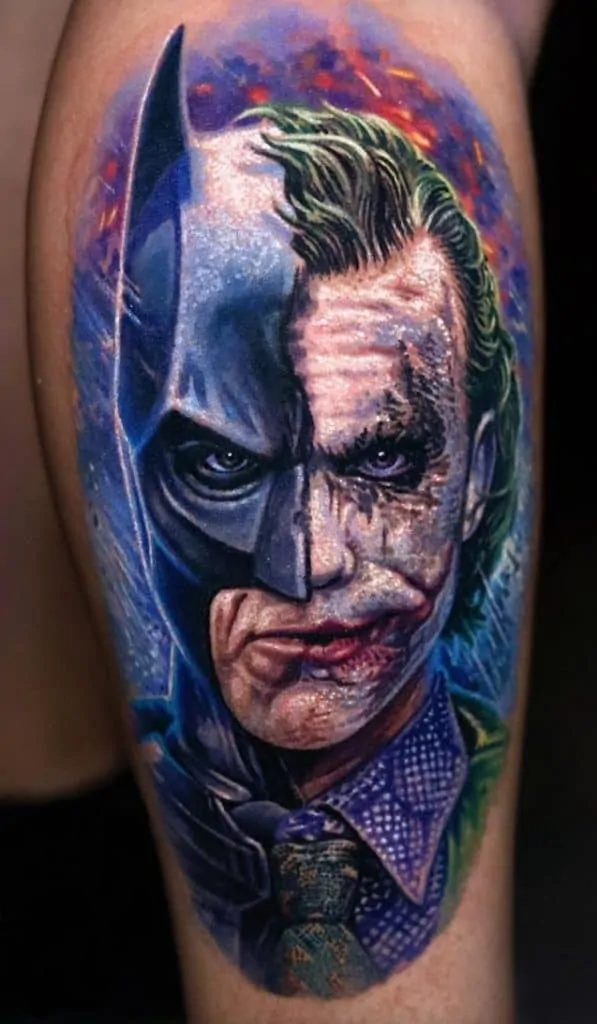 Mẫu hình xăm Joker và Batman nhỏ