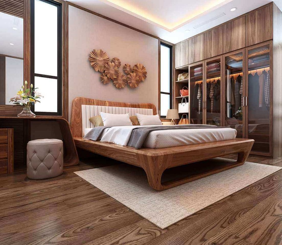 Giường ngủ gỗ óc chó cực đẹp