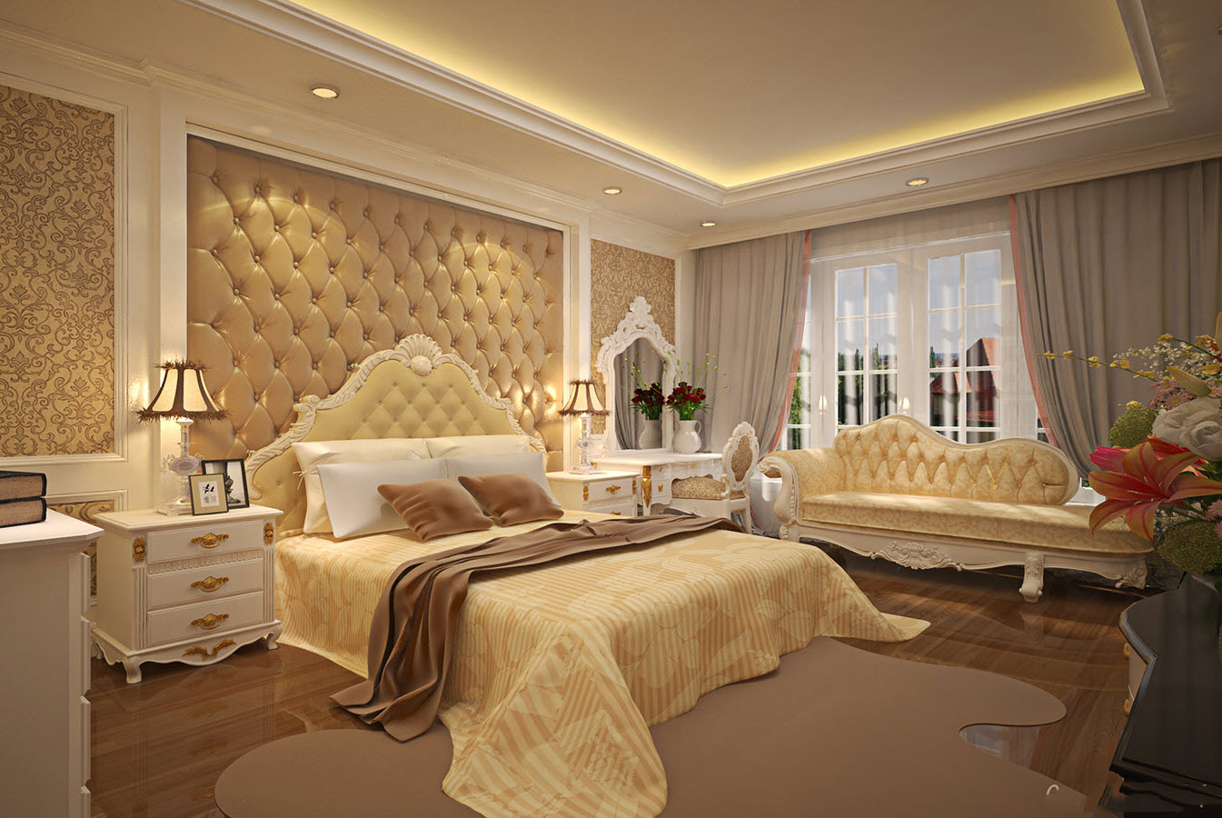 Giường ngủ tân cổ điển phong cách hoàng gia đẹp
