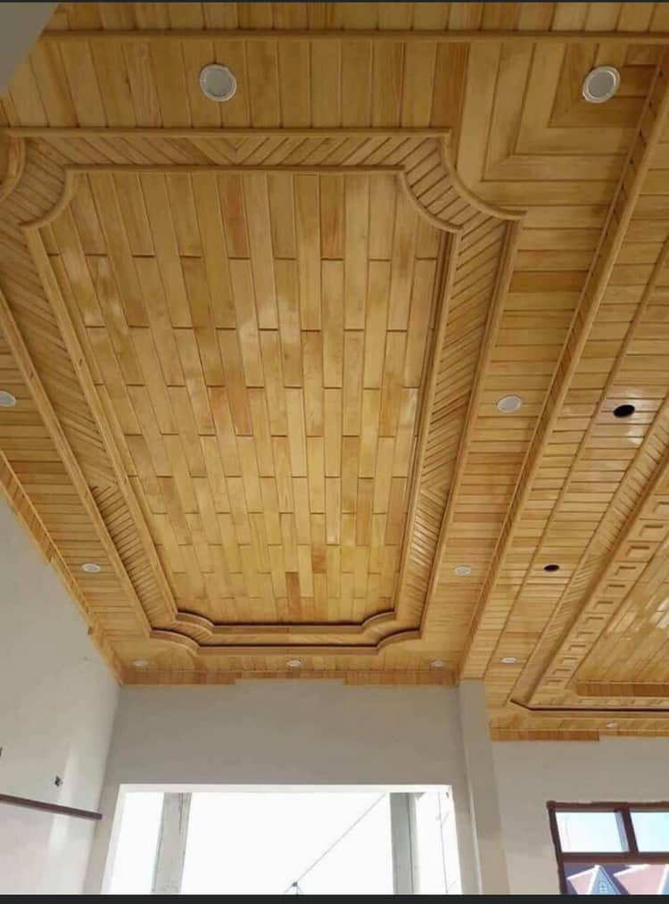Mẫu trần gỗ tự nhiên đơn giản mà đẹp