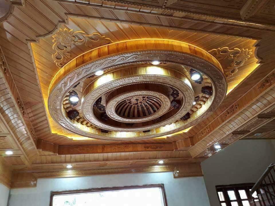 Mẫu trần nhà đẹp bằng gỗ tự nhiên