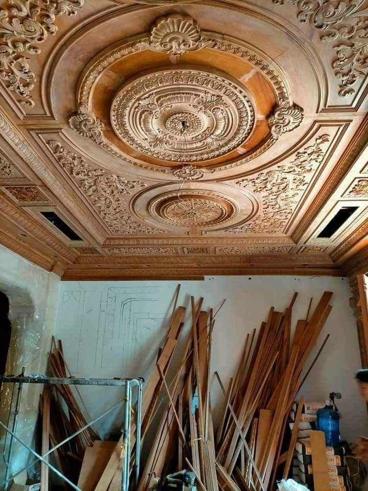 Mẫu trần nhà gỗ tự nhiên