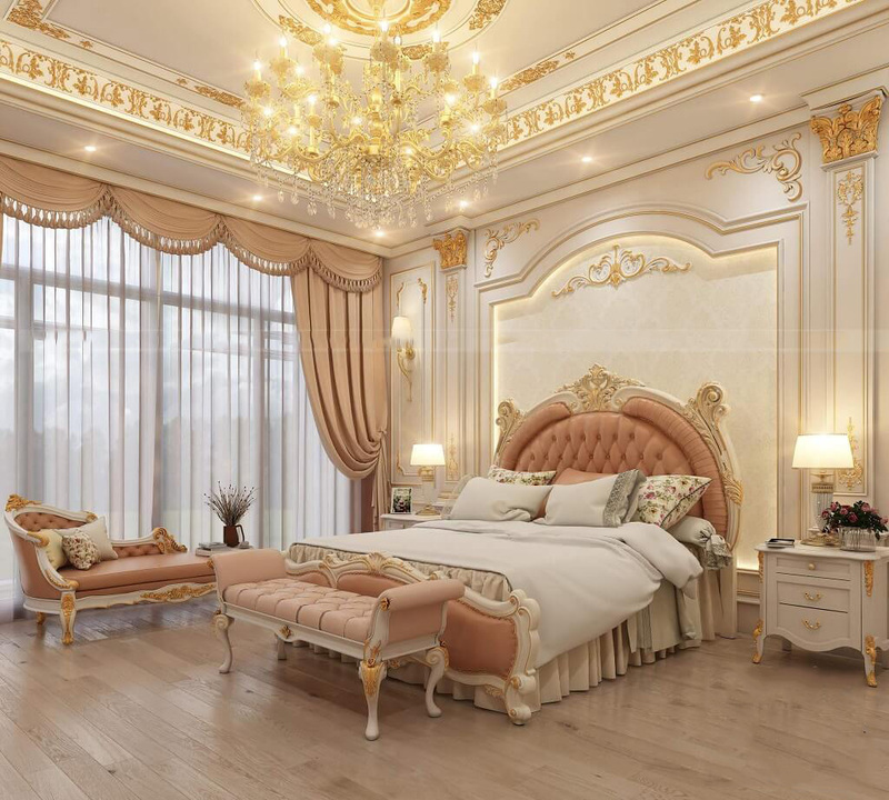 Phòng ngủ tân cổ điển hoàng gia