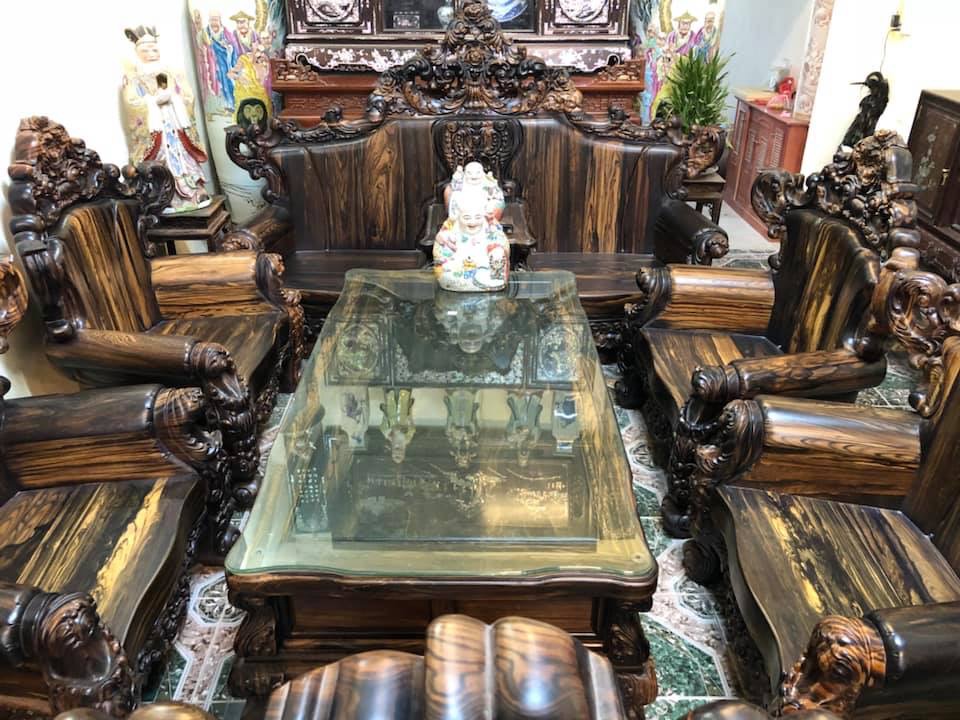 Bộ bàn ghế gỗ mun Lào