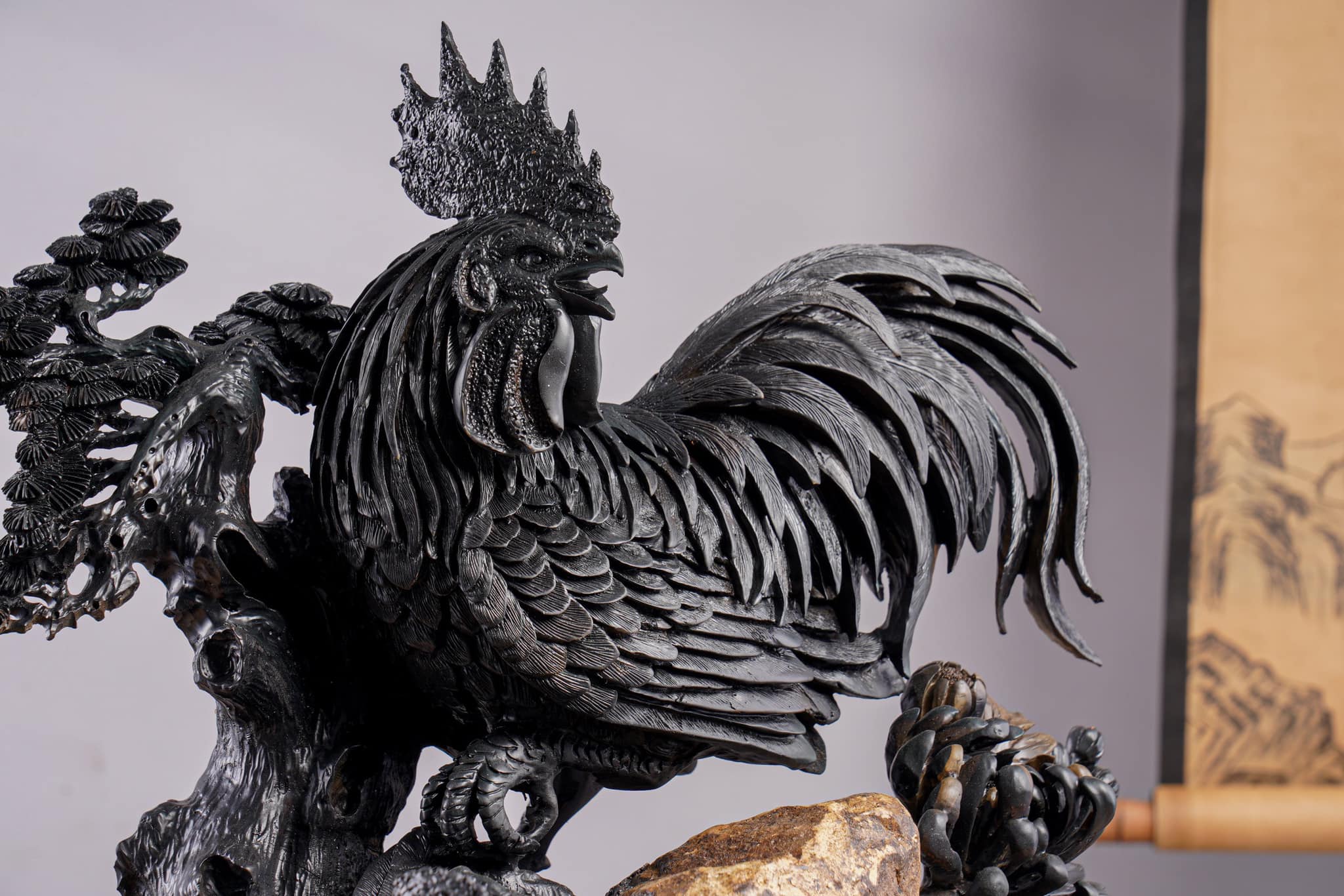Điêu khắc gỗ nghệ thuật hình con gà