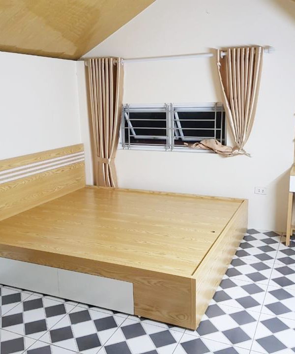 Giường ngủ gỗ sồi có ngăn kéo