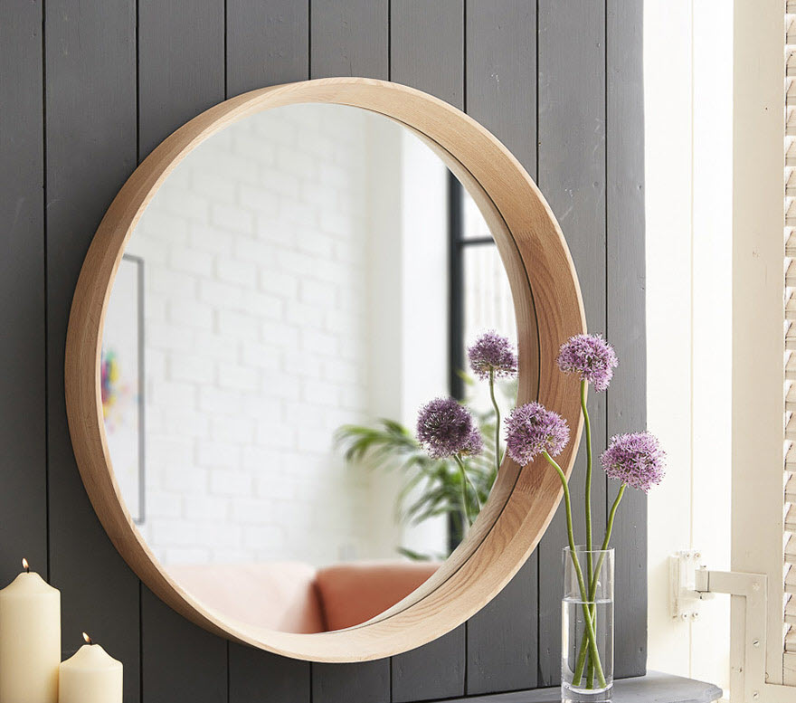 Khung gương gỗ treo tường phong cách hiện đại