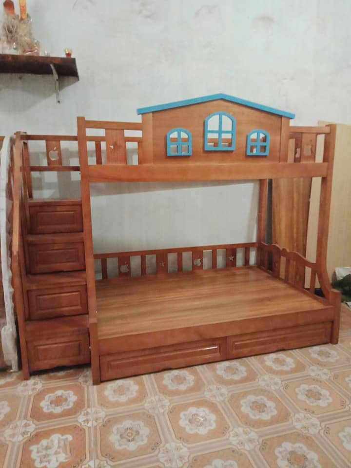 Mẫu giường gỗ hai tầng cho trẻ em đẹp