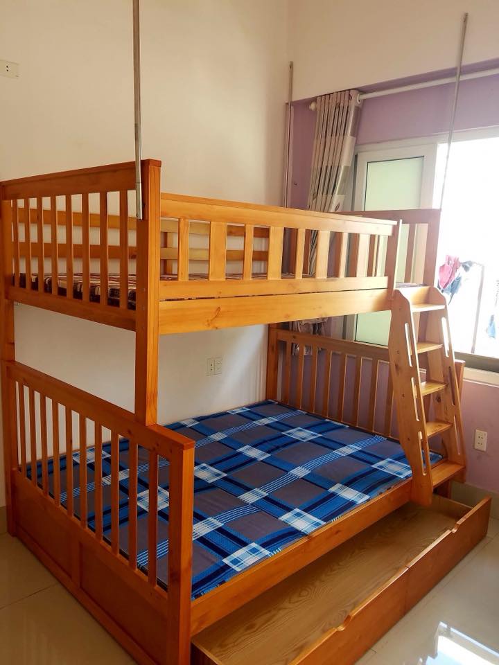 Giường tầng trẻ em bằng gỗ tự nhiên