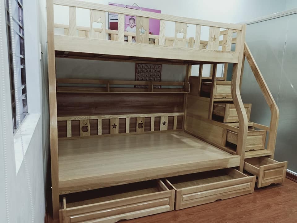 Mẫu giường tầng trẻ em bằng gỗ