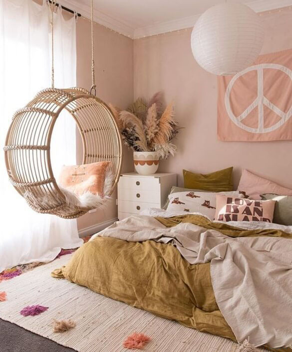 Mẫu phòng ngủ hiện đại màu hồng