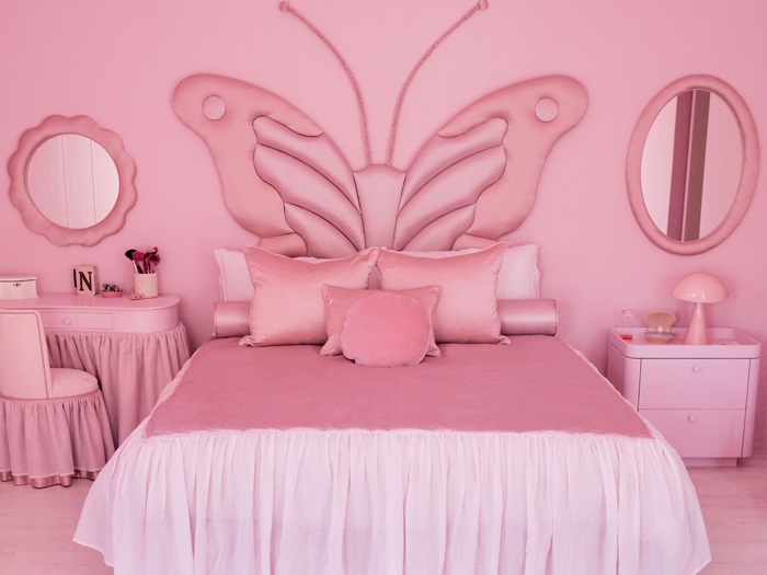 Mẫu phòng ngủ màu hồng đáng yêu