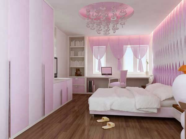Mẫu phòng ngủ màu hồng dễ thương