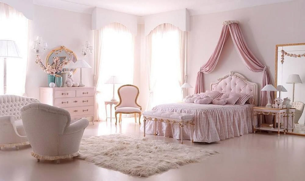 Mẫu phòng ngủ màu hồng sang trọng