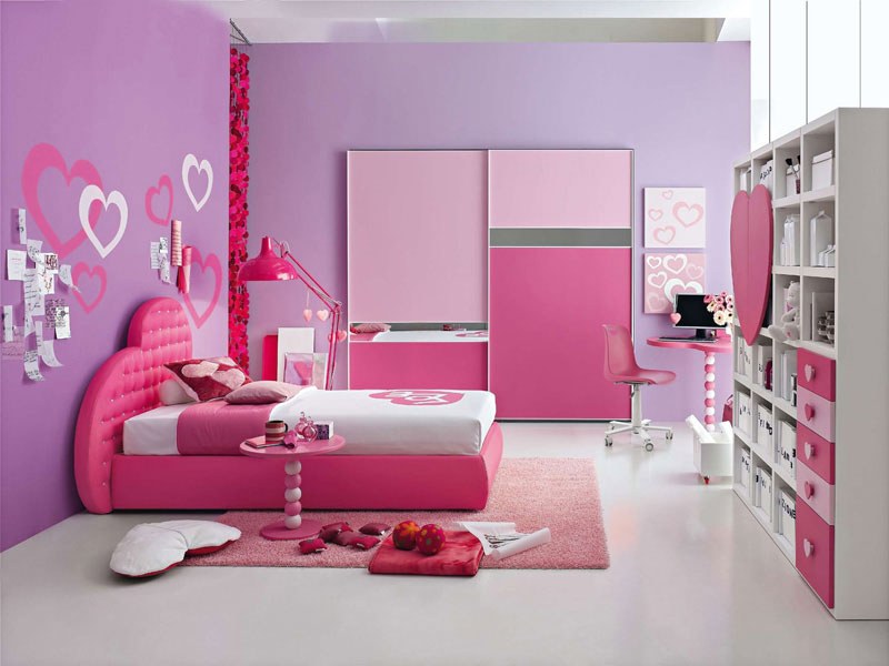 Mẫu phòng ngủ màu hồng tím