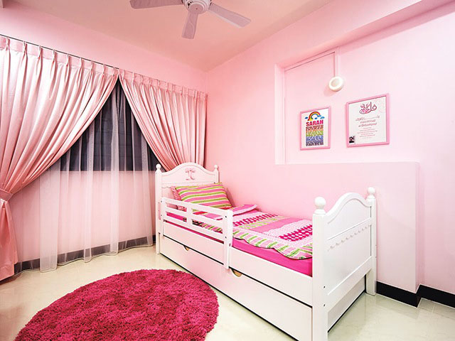 Mẫu phòng ngủ trang trí màu hồng dễ thương