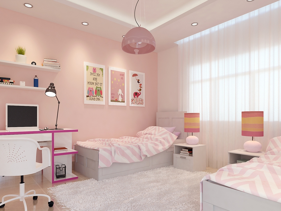 Mẫu phòng ngủ trang trí màu hồng