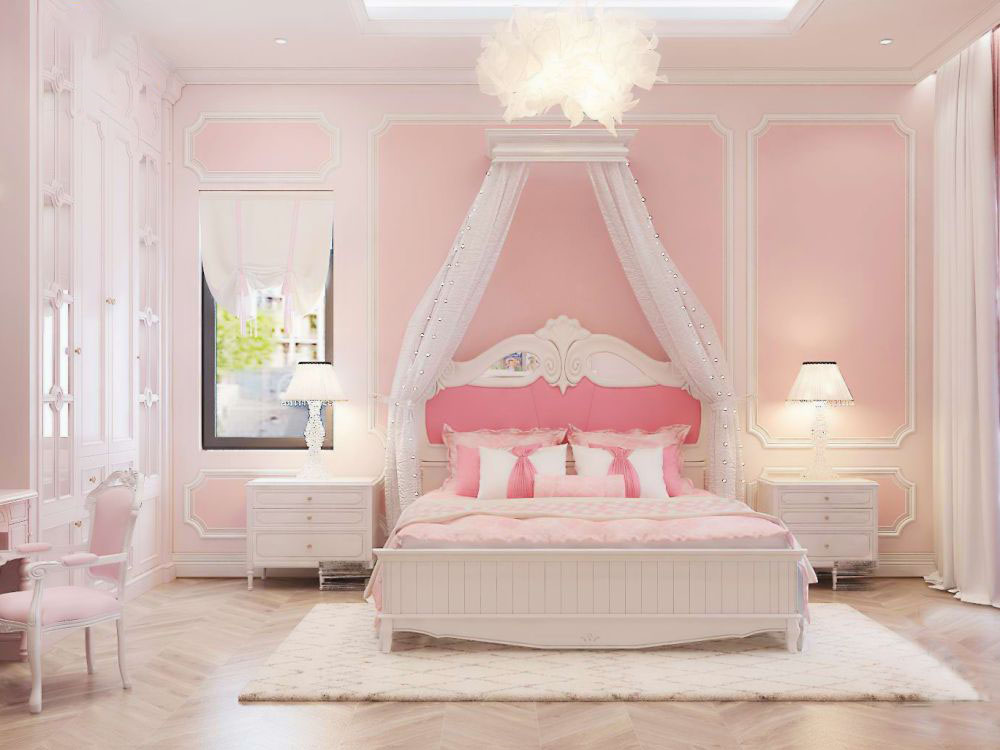 Mẫu trang trí phòng ngủ màu hồng đẹp nhất