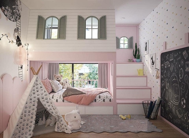 Mẫu giường công chúa 2 tầng