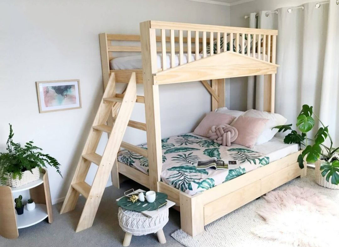 Mẫu giường ngủ công chúa 2 tầng bằng gỗ