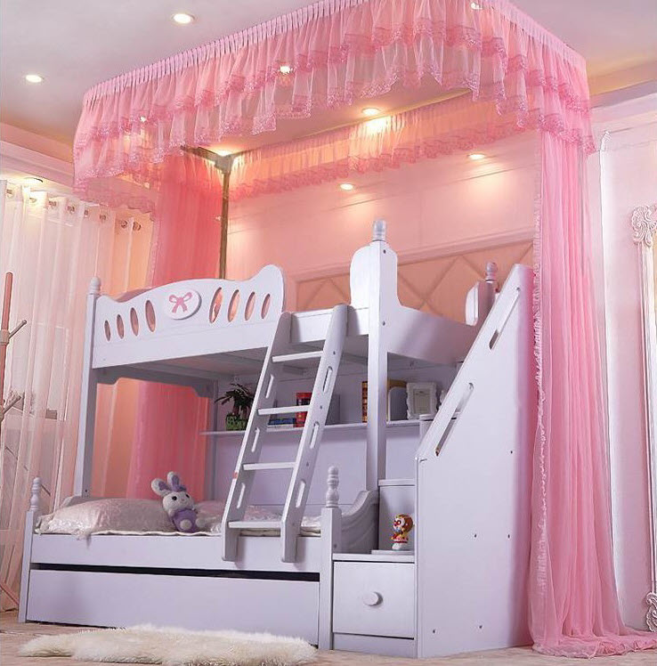 Mẫu giường tầng công chúa có cầu thang