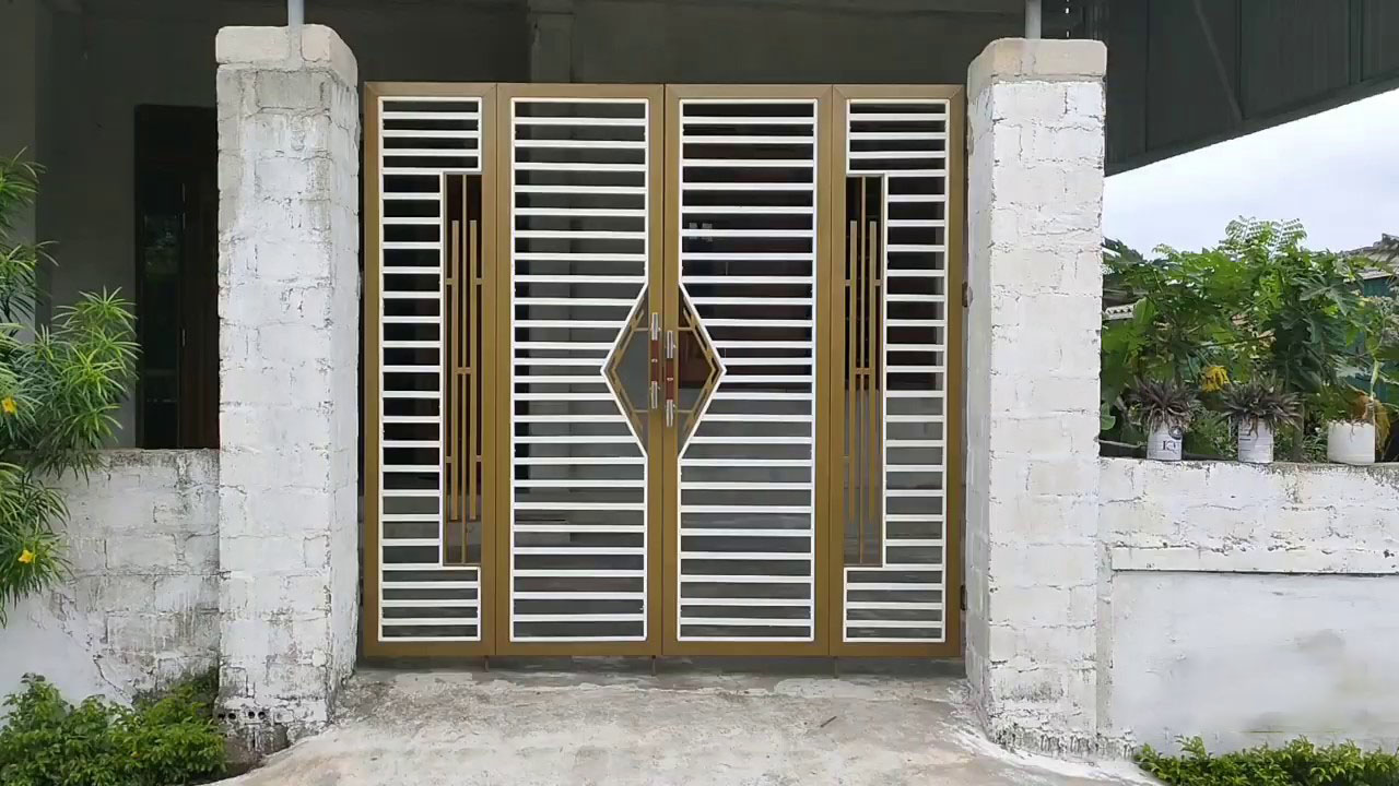 Mẫu cửa cổng sắt đơn giản mà đẹp