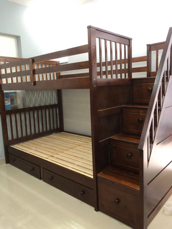 Giường tầng gỗ cho bé sinh đôi