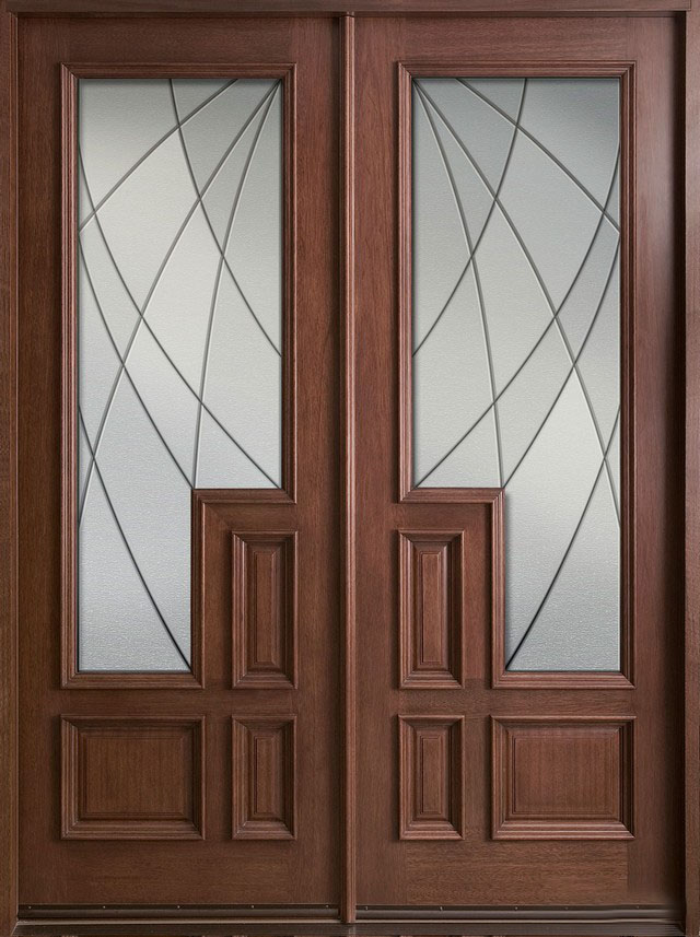 Mẫu cửa 2 cánh bằng gỗ và kính