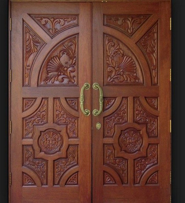 Mẫu cửa 2 cánh tân cổ điển bằng gỗ