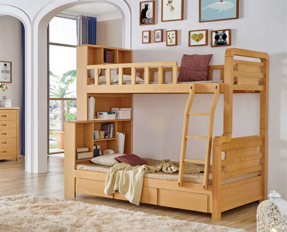 Mẫu giường tầng gỗ sồi cao cấp cực đẹp