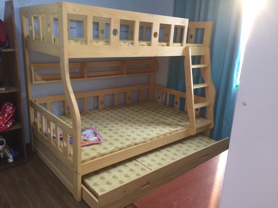 Mẫu giường tầng gỗ sồi cao cấp đẹp