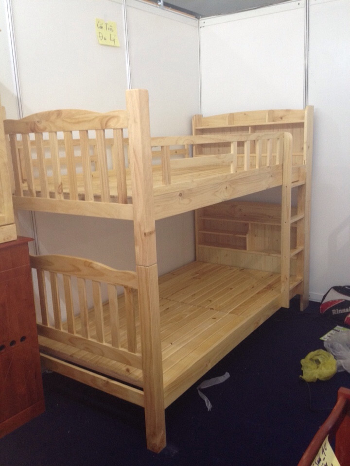 Mẫu giường tầng gỗ sồi trắng cao cấp