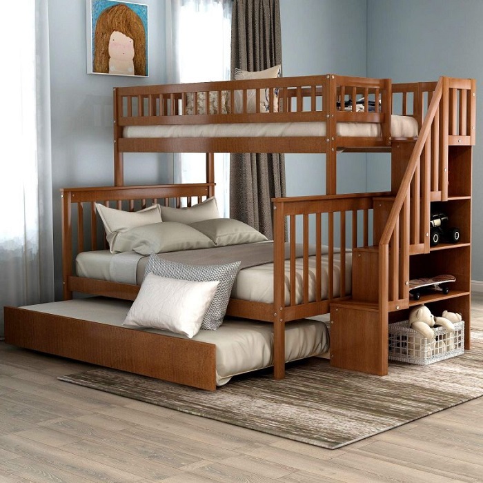 Mẫu giường tầng gỗ tự nhiên đẹp