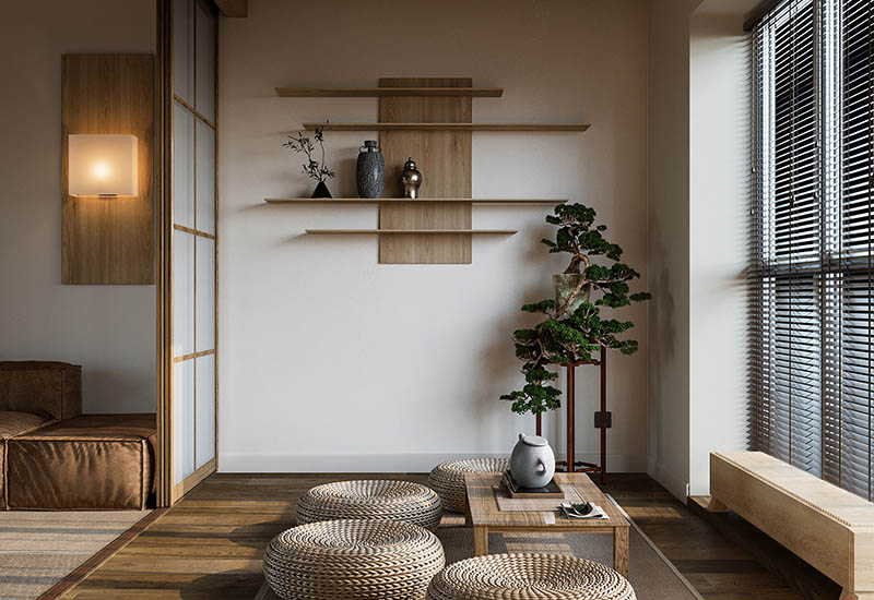Mẫu nội thất tối giản phong cách Nhật Bản