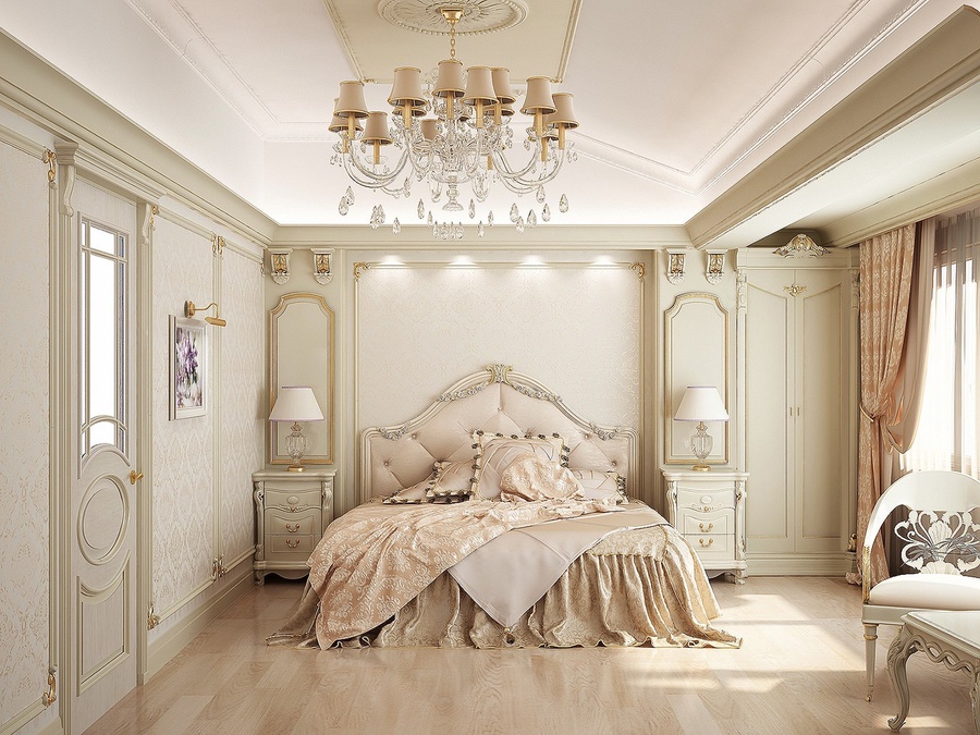 Mẫu phòng ngủ với phong cách tân cổ điển