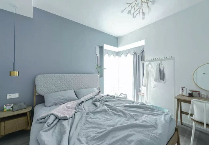 Mẫu phòng ngủ màu xám xanh