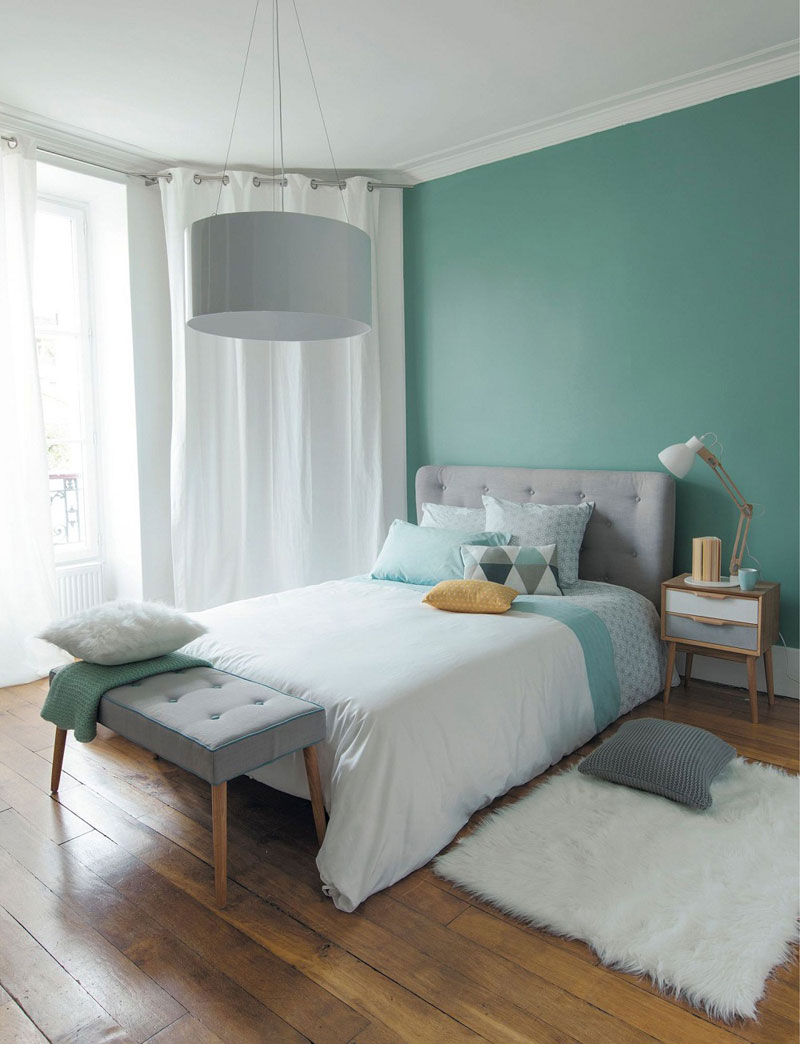 Mẫu phòng ngủ màu xanh đáng yêu cực đẹp