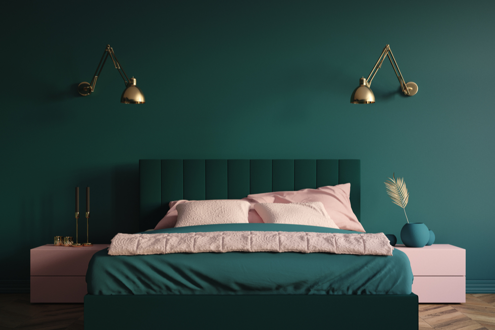 Mẫu phòng ngủ xanh lá cao cấp