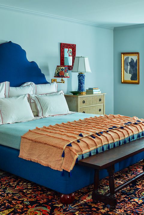 Mẫu phòng ngủ xanh nước biển dễ thương