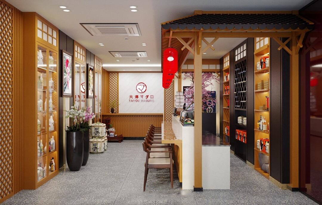 Mẫu thiết kế nội thất nhà hàng Nhật